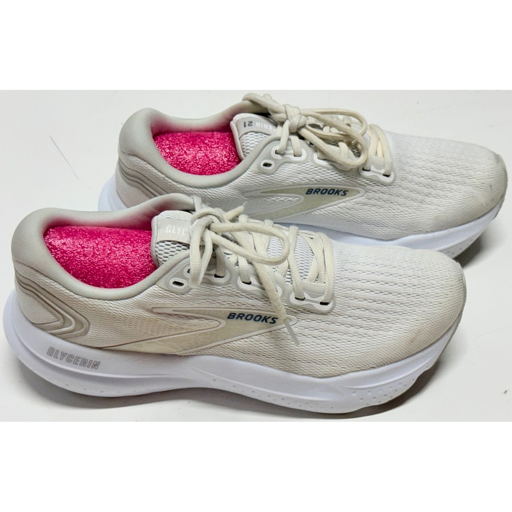 Brooks‎ Glycerin 21 Mens Running Shoes White Silver 1104191D151 Size 9 D Medium